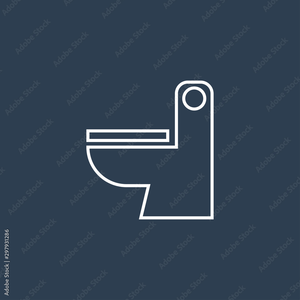 Toilet outline icon illustration isolated vector sign symbol