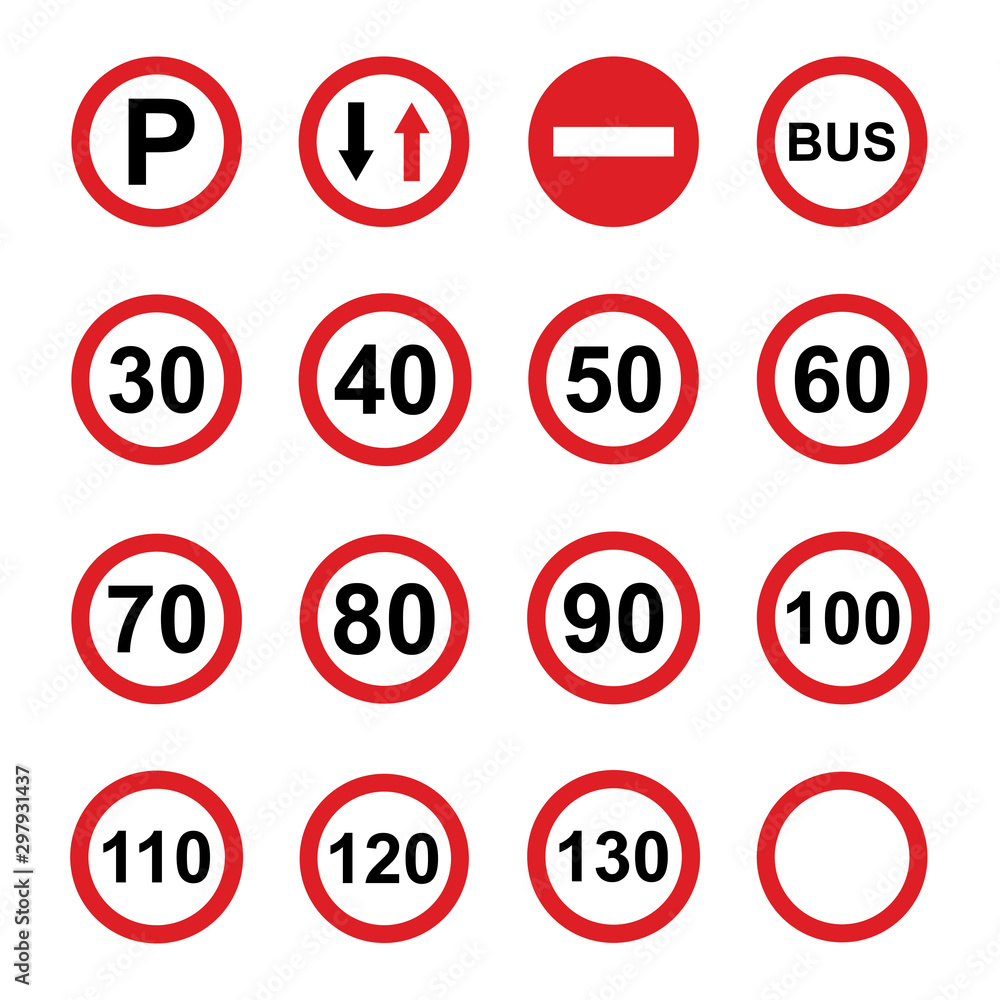 Road signs icons set Road signs icons set