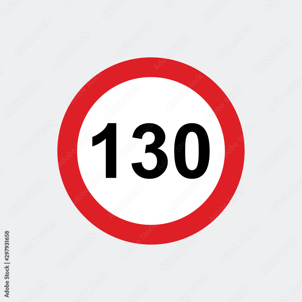 Traffic sign speed limit 130 Traffic sign speed limit 130