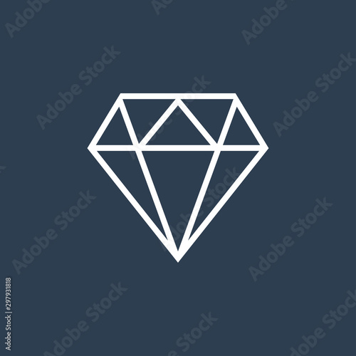 Diamond line icon vector