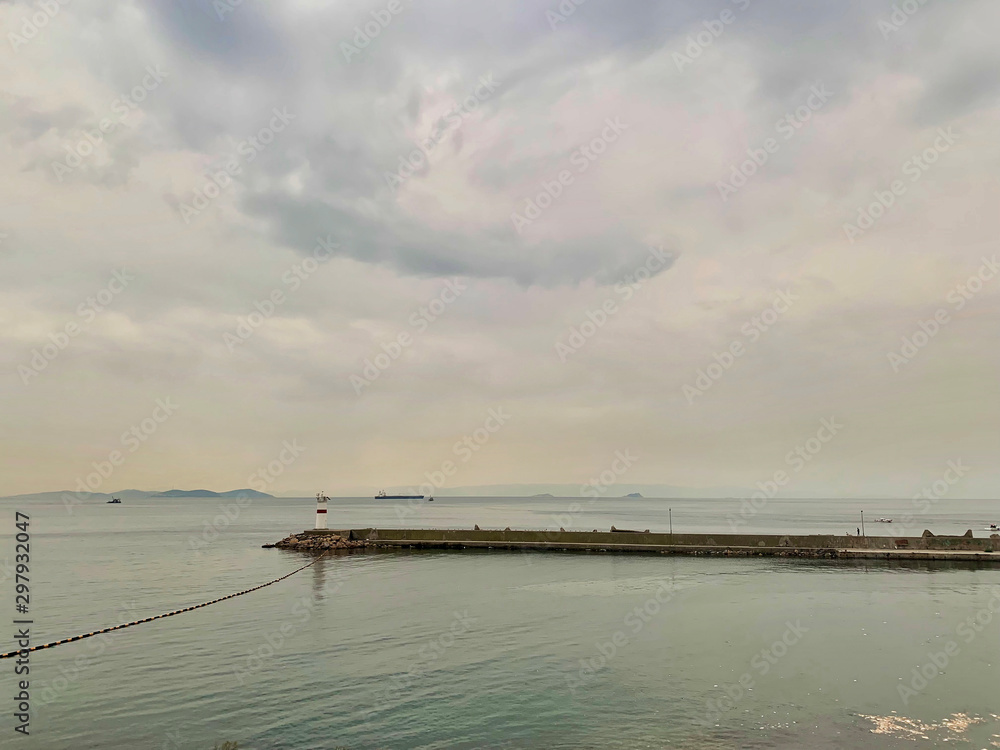 Lighthouse on the shores of the Sea of Marmara, Istanbul, Turkey