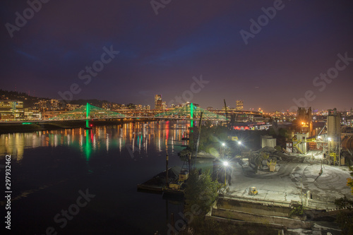 Portland cityscape under night
