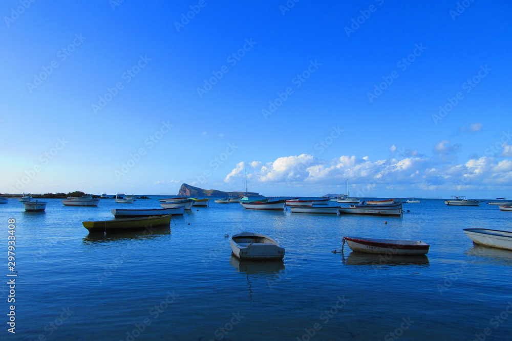 bateaux dans le port de l'ile maurice