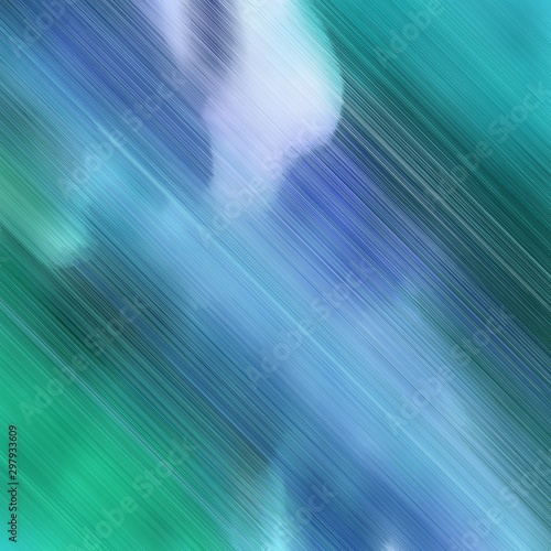 diagonal lines background or backdrop with steel blue, blue chill and light blue colors. dreamy digital abstract art. square graphic © Eigens