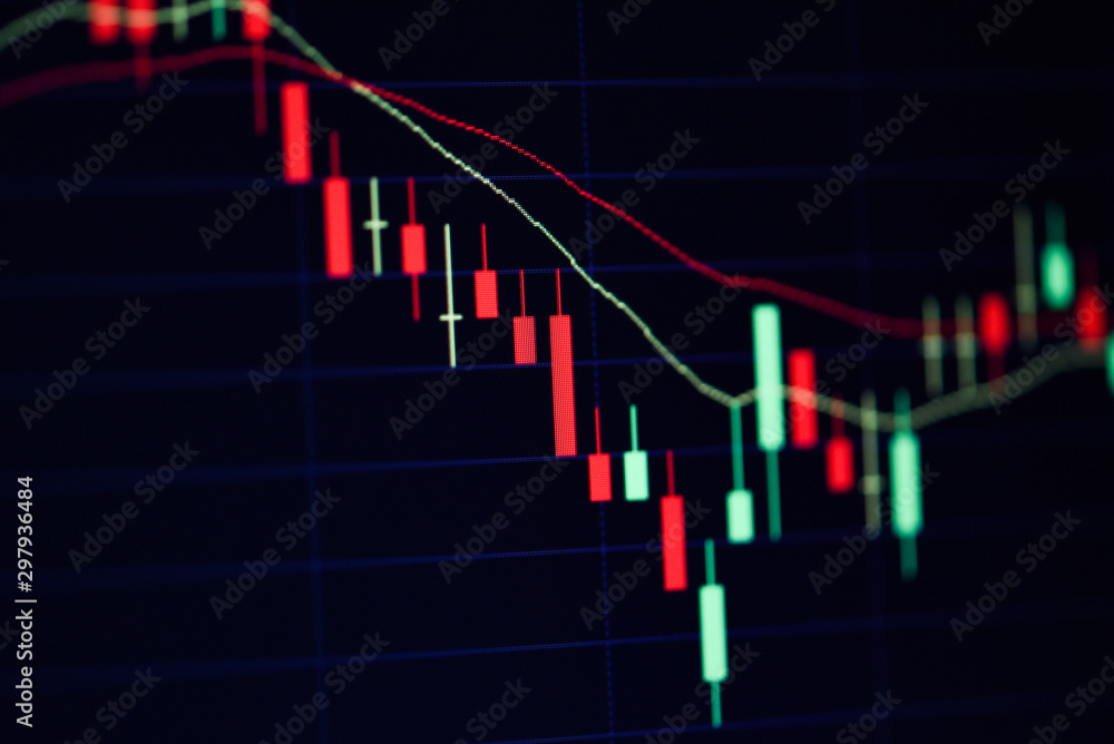 Foto de Stock crisis red price drop down chart fall - stock market ...