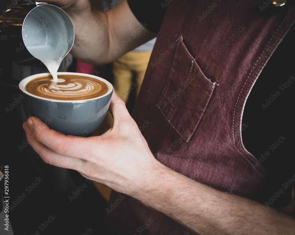 Barista Making A Latte Barista Making A Latte