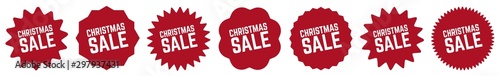 Christmas Sale Tag Red | X-mas Special Offer Label | Xmas Deal Sticker | Icon | Variations
