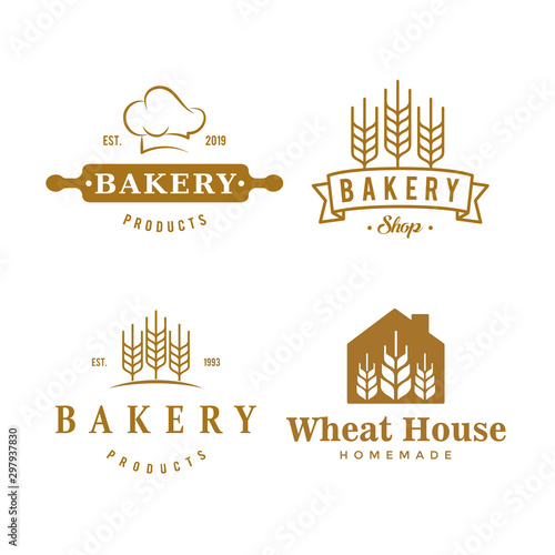 Set of vintage bakery logos, labels, badges and design elements