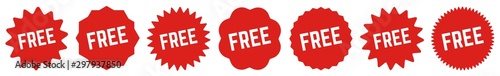Free Tag Red | Special Offer Icon | Sticker | Deal Label | Variations
