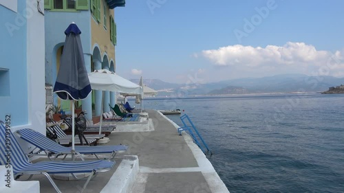 Castellorizo island, Greece - 1st of October 2019: 4K Quiet life scenery on the island photo