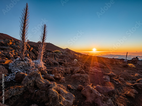 The big tourist draw at Haleakala  National Park is sunrise but we found sunset to be just as beautiful. photo