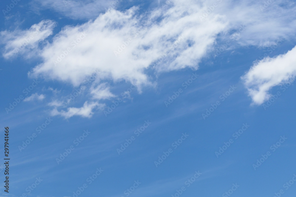 Natural light from the sun with blue sky and white clouds.