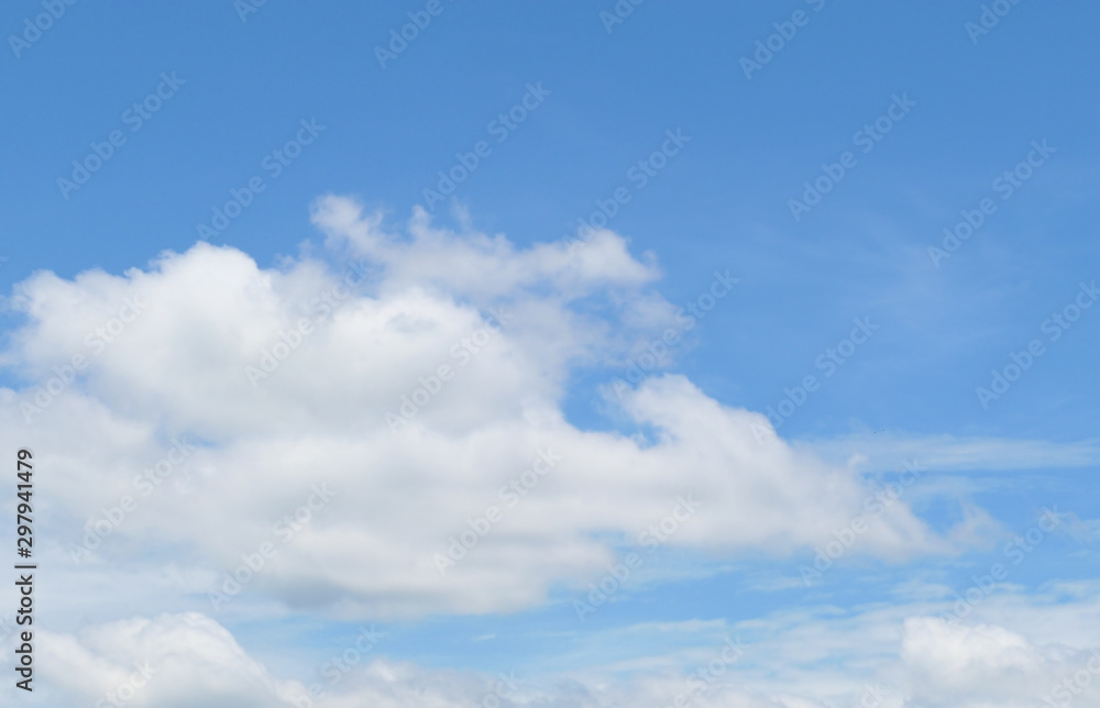 Natural light from the sun with blue sky and white clouds.