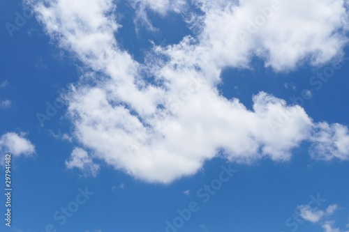 Natural light from the sun with blue sky and white clouds.