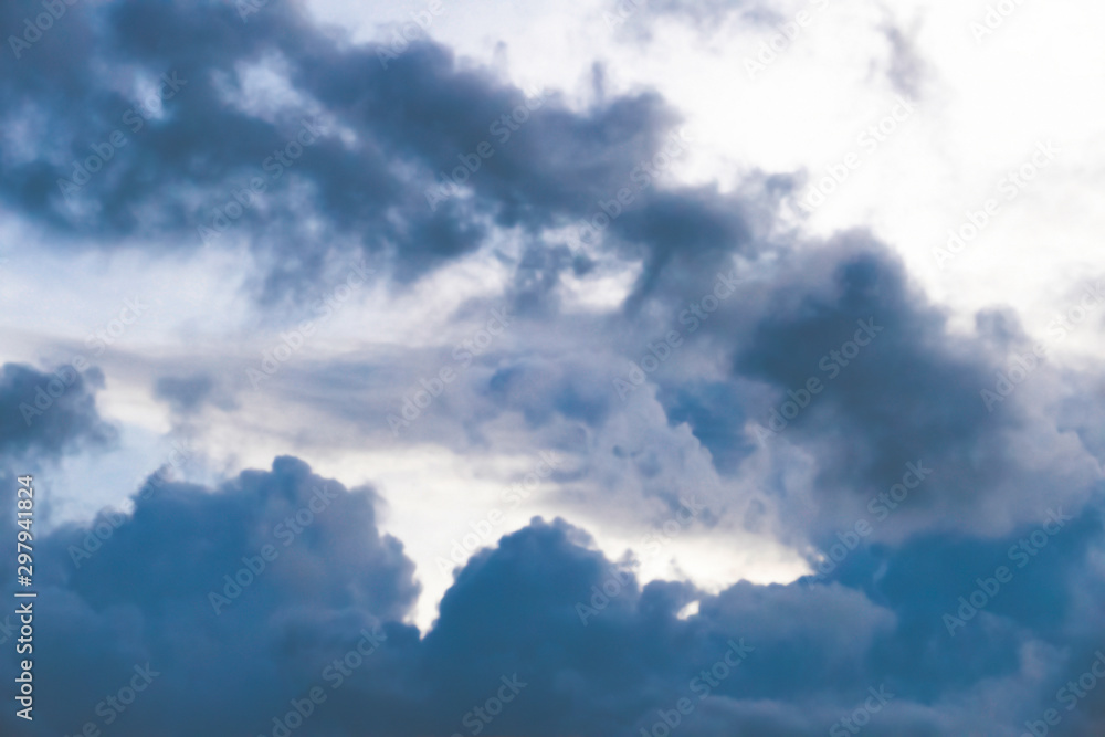 Fototapeta premium Natural light from the sun with blue sky and white clouds.