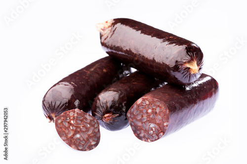 Blood sausage morcilla - Text space photo