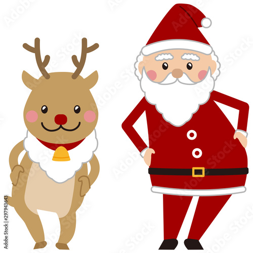 クリスマス　踊るサンタとトナカイ　腰フリ