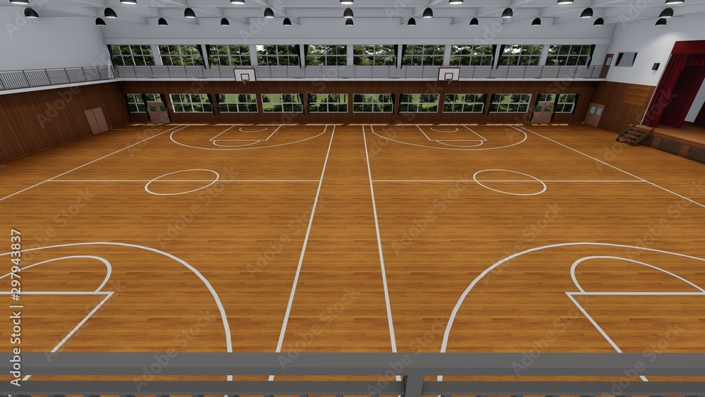 体育館 学校 バスケットボール イラスト6 Stock Illustration Adobe Stock