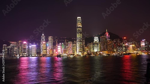 Wallpaper Mural Timelapse of Hong Kong Victoria Harbour Night view Torontodigital.ca