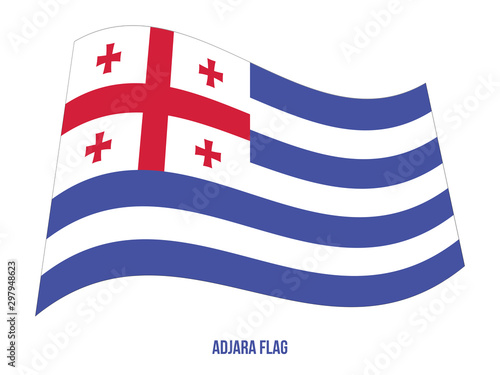 Adjara Flag Waving Vector Illustration on White Background. Adjara National Flag.