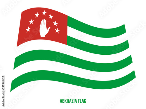 Abkhazia Flag Waving Vector Illustration on White Background. Abkhazia National Flag