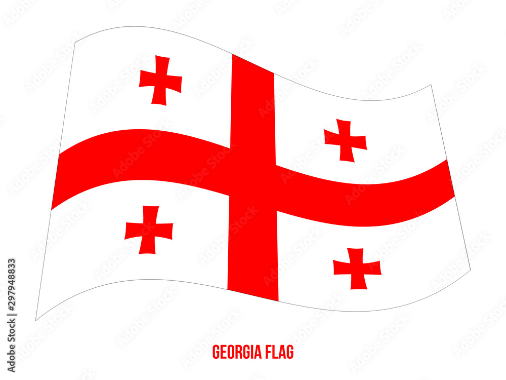 Georgia Flag Waving Vector Illustration on White Background. Georgia National Flag.