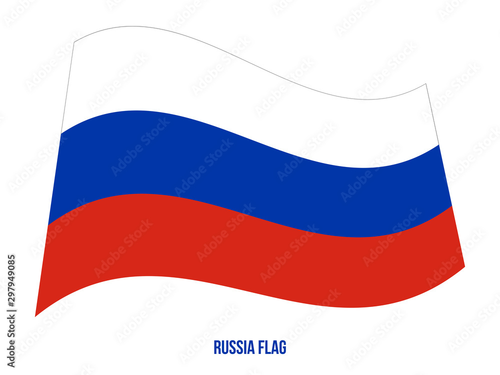 Russia Flag Waving Vector Illustration on White Background. Russia National Flag. Russia Flag Waving Vector Illustration on White Background. Russia National Flag.