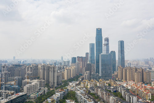 Aerial photography modern skyscraper city landscape in Nanning  China