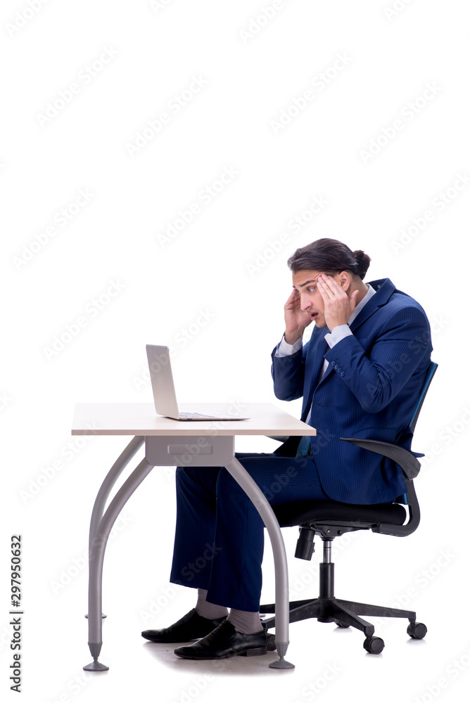 Employee working isolated on white background Employee working isolated on white background