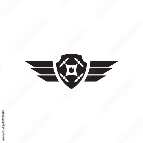 Drone icon logo design vector illustration template