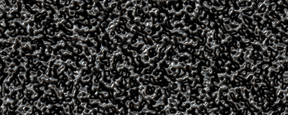 Black liquid metal texture background