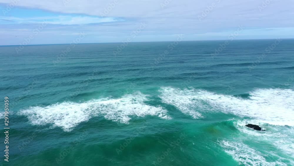 Turquoise ocean water at the coast of Portugal - aerial drone footage Turquoise ocean water at the coast of Portugal - aerial drone footage