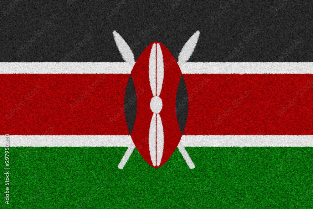 Kenya flag carpet texture use as a background, the symbol of Kenya
