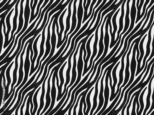 Zebra fur skin seamless pattern, carpet zebra hairy background, black and white texture, smooth, fluffly and soft, using brush photoshop to design the graphic. Animal skin print camouflage concept.