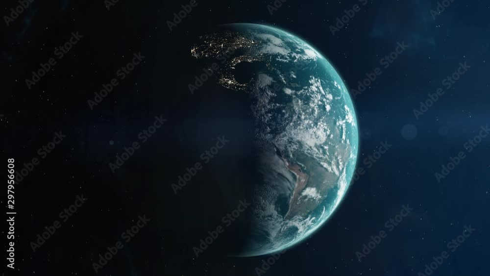Large Sci-Fi Spaceship Approaching Planet Earth Large Sci-Fi Spaceship Approaching Planet Earth