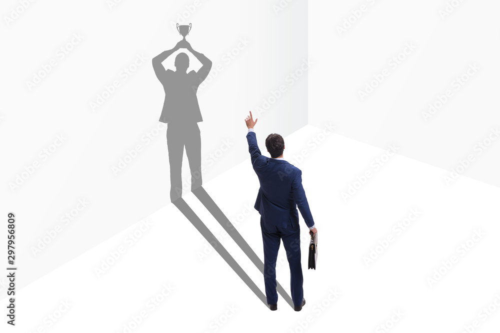 Fototapeta premium Businessman in great achievement concept