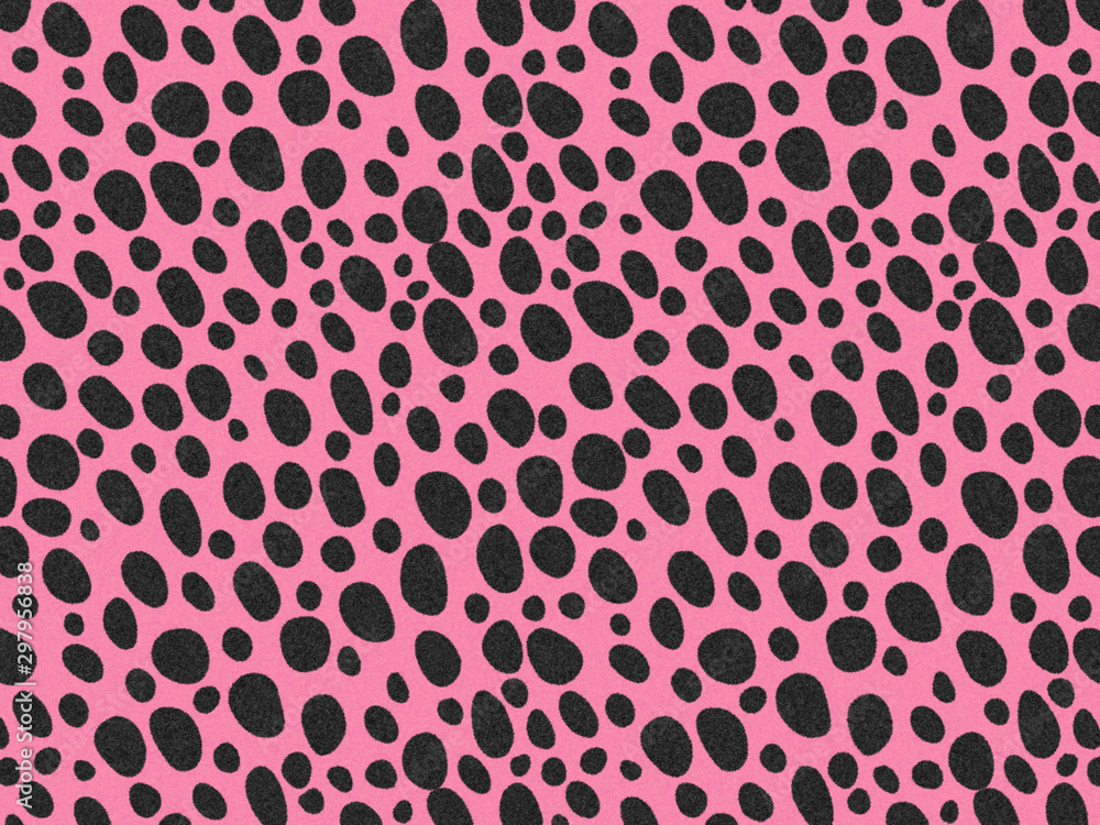 Obraz premium Cheetah Fur texture, carpet cheetah print skin background, black and pink panther theme color, look smooth, fluffy and soft, fashion clothes textile concept.