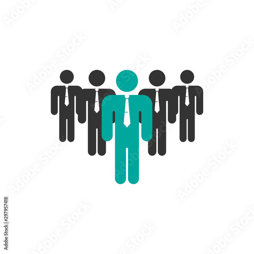 Business team leader icon design template isolated