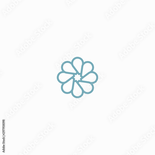 Abstract circle ornament Flower Logo Icon Design Template. Beauty  aqua  spa  yoga Vector Illustration