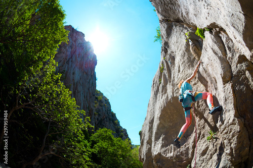 Rock climbing and mountaineering in the Paklenica National Park. photo