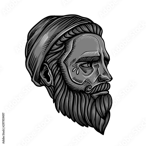 Beard Hipster Head Vector