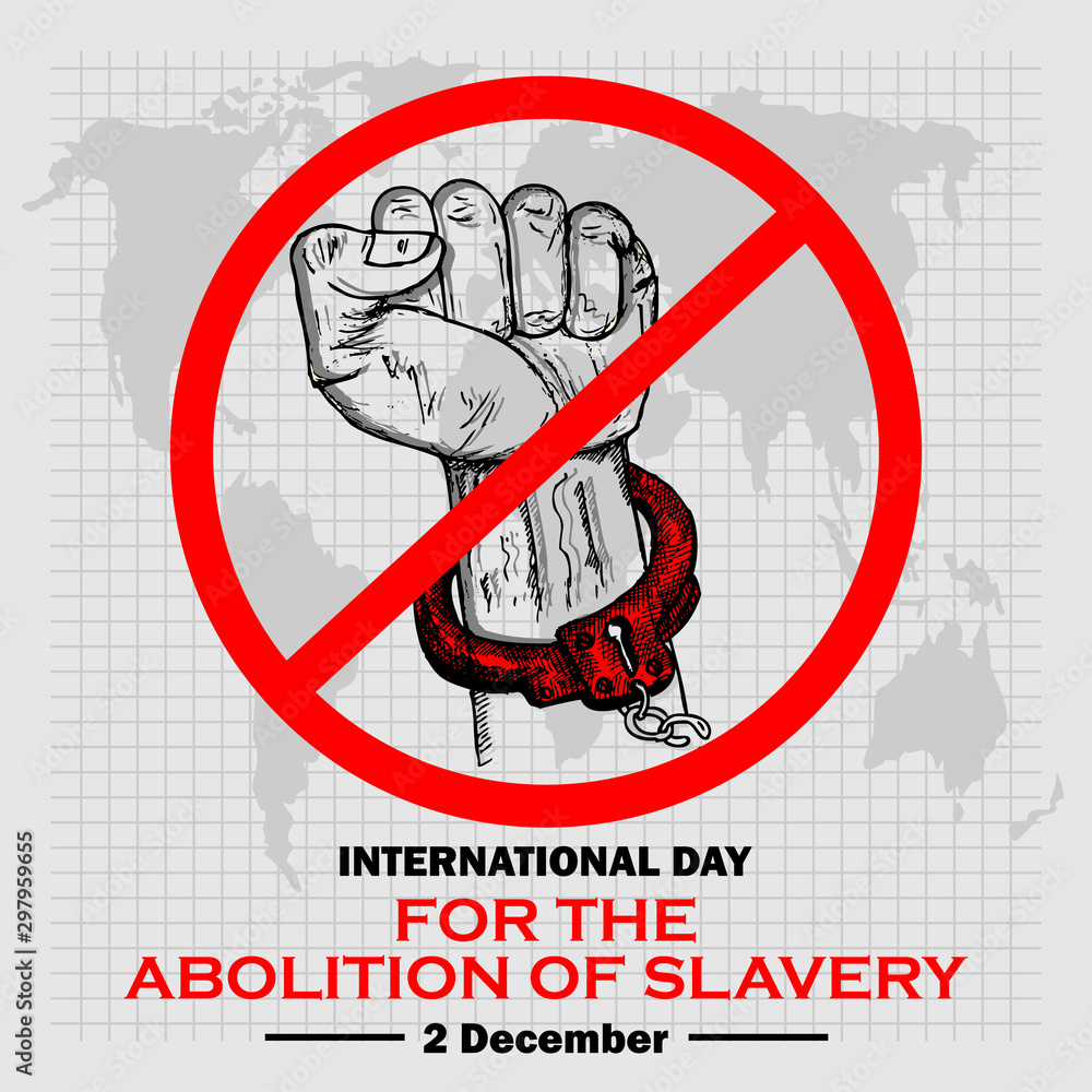 International Day for Abolition of Slavery, Poster and Banner Stock