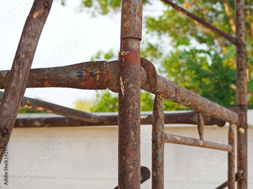 The image of the connection between objects is old and rusted. Providing emotions and feelings