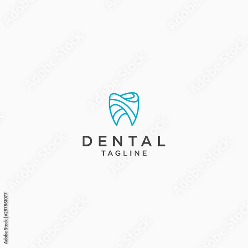 Tooth Dental Logo Icon Design Template. Simple, Modern, Minimalist - Vector