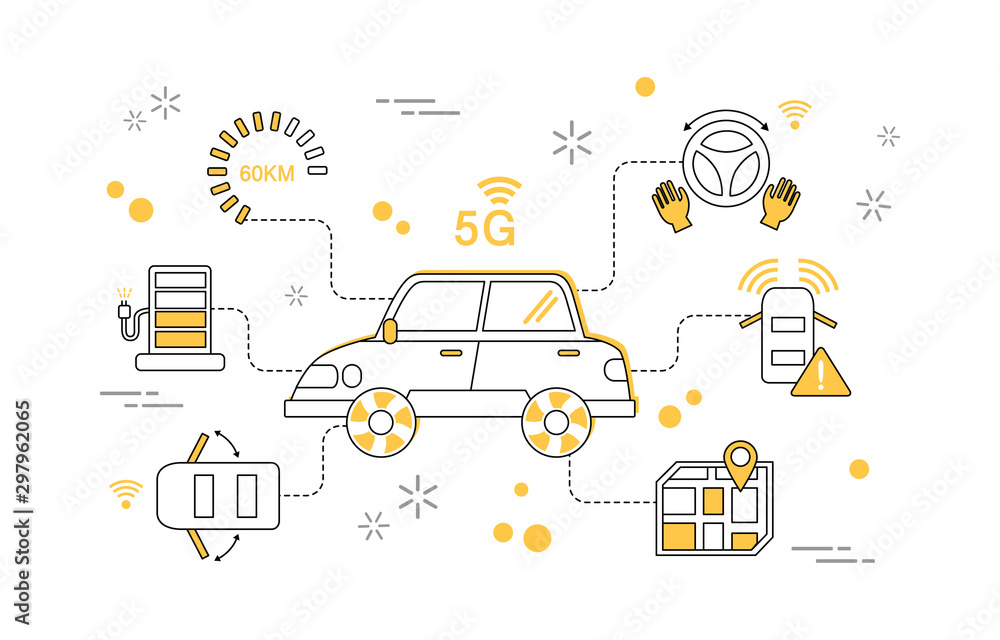 Simple 5G line illustration collection Simple 5G line illustration collection