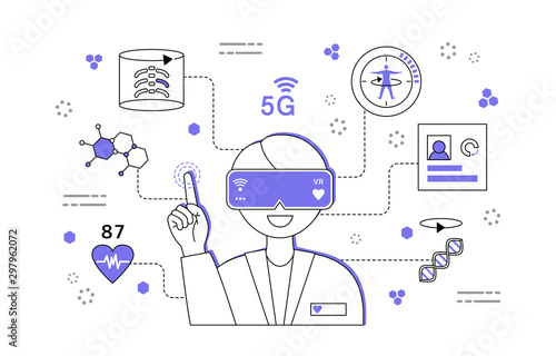Simple 5G line illustration collection