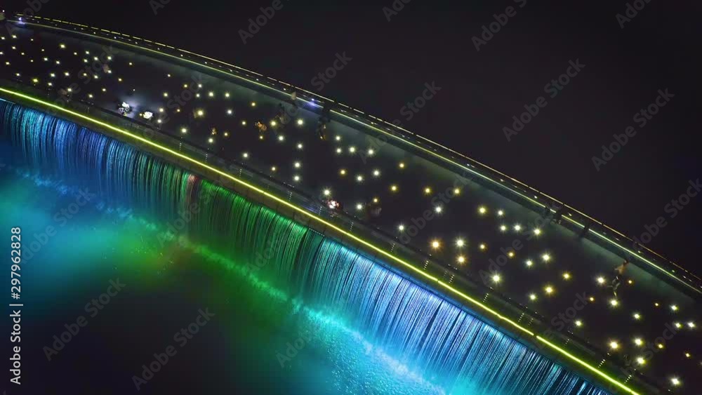 Starlight Bridge Aerial top down view turning clockwise over Starlight Bridge or Anh Sao ...