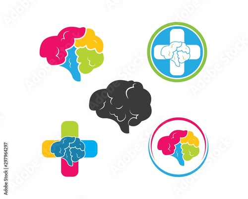 Brain illustration vector icon Logo design