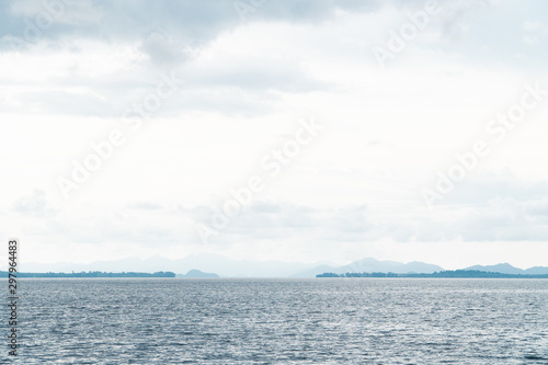 View of seascape in ferry with the bright day on summer season.