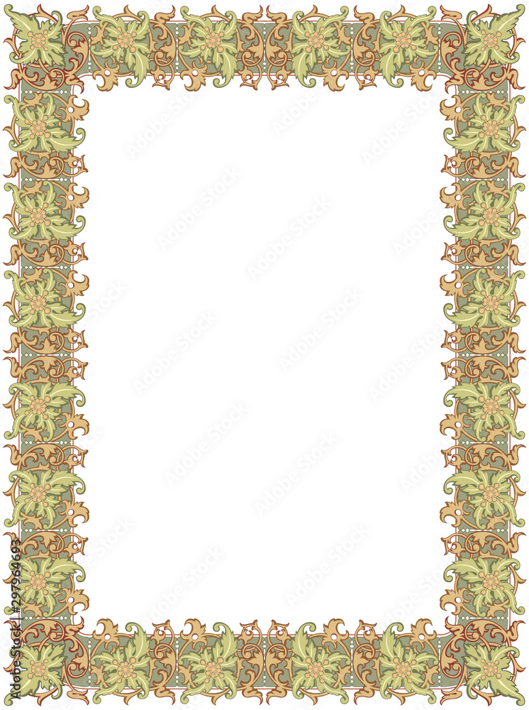 Obraz premium Floral frame isolated on white background.